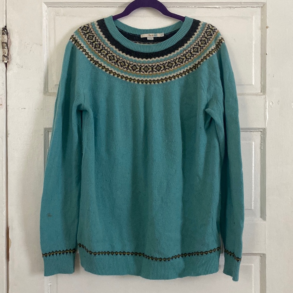 Patterned 100% wool sweater